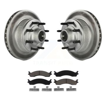 Front Coat Brake Rotor Hub Ceramic Pad Kit For Ford E-350 Super Duty E-250 Econoline Club KGC-102045