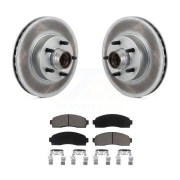 Front Coated Disc Brake Rotors Hub Assembly Ceramic Pad Kit For 2010-2011 Ford Ranger RWD KGC-102046