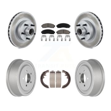 Front Rear Coated Brake Rotor Ceramic Pad Drum Kit For Ford Ranger With 10" Diameter KGC-102051