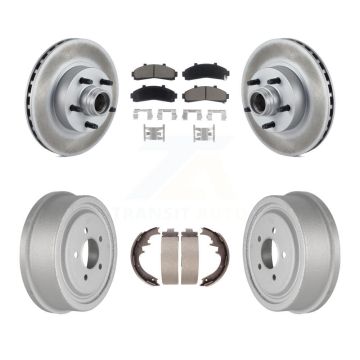Front Rear Coated Brake Rotor Ceramic Pad Drum Kit For Ford Ranger With 10" Diameter KGC-102052