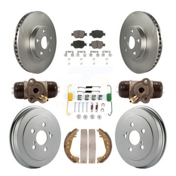 Front Rear Coated Disc Brake Rotor Ceramic Pad Drum Kit (9Pc) For 2003-2005 Toyota Celica KGC-102054