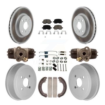 Front Rear Coat Brake Rotor Ceramic Pad Drum Kit (9Pc) For 2002 Toyota Corolla From 04 02 KGC-102068