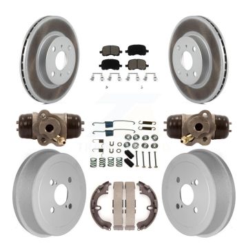 Front Rear Coat Brake Rotor Ceramic Pad Drum Kit (9Pc) For Toyota Corolla Chevrolet Prizm KGC-102070