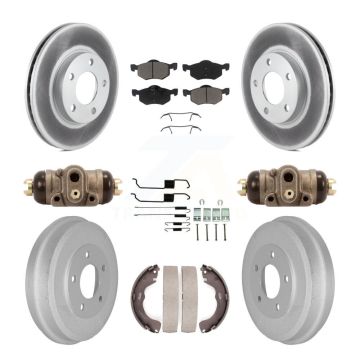 Front Rear Coat Disc Brake Rotor Ceramic Pad Drum Kit (9Pc) For Ford Escape Mazda Tribute KGC-102073