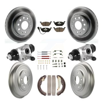 Front Rear Coated Disc Brake Rotors Ceramic Pads And Drum Kit (9Pc) For Volkswagen Jetta KGC-102077