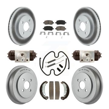 Front Rear Coated Brake Rotors Ceramic Pad Drum Kit (9Pc) For Chevrolet Cobalt Saturn Ion KGC-102083