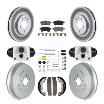 Front Rear Coated Disc Brake Rotor Ceramic Pad Drum Kit (9Pc) For Chevrolet Cruze Limited KGC-102089