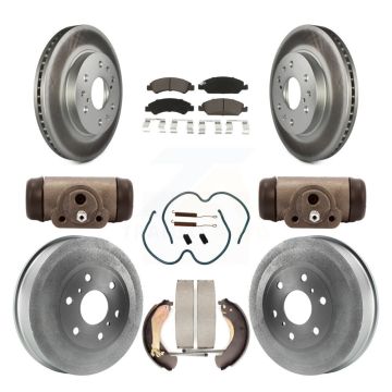 Front Rear Coated Brake Rotor Ceramic Pad Drum Kit (9Pc) For Chevrolet Silverado 1500 GMC KGC-102092