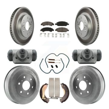 Front Rear Coated Brake Rotor Ceramic Pad Drum Kit (9Pc) For Chevrolet Silverado 1500 GMC KGC-102093