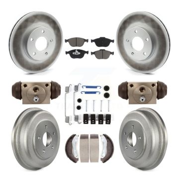 Front Rear Coat Brake Rotor Ceramic Pad Drum Kit (9Pc) For 2010-2013 Ford Transit Connect KGC-102100