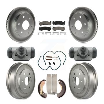 Front Rear Coated Brake Rotor Ceramic Pad Drum Kit (9Pc) For Chevrolet Silverado 1500 GMC KGC-102102