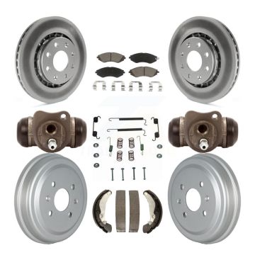 Front Rear Coated Brake Rotor Ceramic Pad Drum Kit (9Pc) For Chevrolet Aveo Pontiac Aveo5 KGC-102104