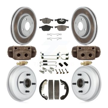 Front Rear Coated Disc Brake Rotors Ceramic Pads And Drum Kit (9Pc) For Ford Focus KGC-102115