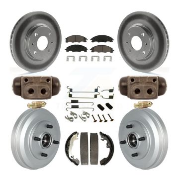 Front Rear Coated Disc Brake Rotors Ceramic Pads And Drum Kit (9Pc) For Ford Focus KGC-102116