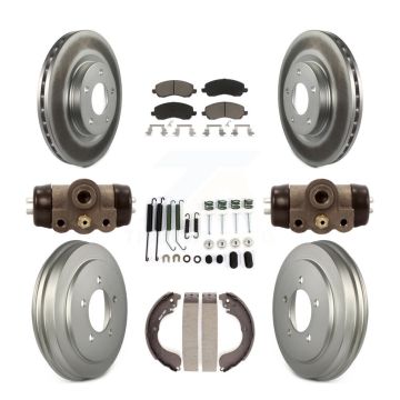 Front Rear Coated Brake Rotor Ceramic Pad & Drum Kit (9Pc) For Jeep Patriot Compass Dodge KGC-102118