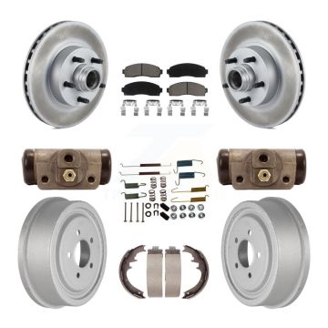Front Rear Coat Disc Brake Rotor Ceramic Pad Drum Kit (9Pc) For 2006-2009 Ford Ranger RWD KGC-102120