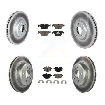 Front Rear Coated Disc Brake Rotors And Ceramic Pads Kit (6Pc) For BMW 535i KGC-102122