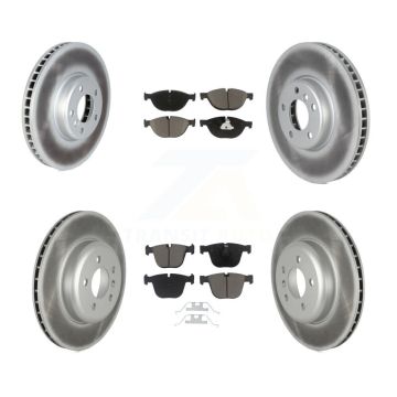Front Rear Coated Brake Rotor & Ceramic Pad Kit (6Pc) For BMW 535i GT xDrive 740Li 740i 7 KGC-102124