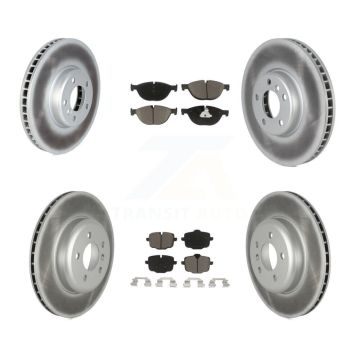 Front Rear Coated Brake Rotor & Ceramic Pad Kit (6Pc) For BMW 550i xDrive 650i Gran Coupe KGC-102125