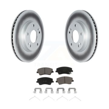 Front Coated Disc Brake Rotors And Ceramic Pads Kit For 2017-2022 Hyundai Ioniq Kia Niro KGC-102140
