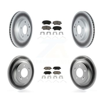 Front Rear Coated Disc Brake Rotors And Ceramic Pads Kit For Hyundai Ioniq Kia Niro KGC-102142