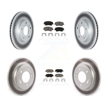 Front Rear Coated Disc Brake Rotors And Ceramic Pads Kit For Kia Niro Hyundai Ioniq KGC-102143