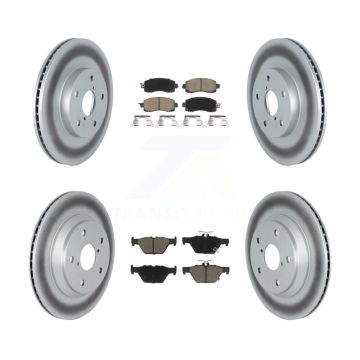 Front Rear Coated Disc Brake Rotors And Ceramic Pads Kit For Subaru Forester KGC-102153