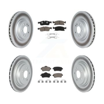 Front Rear Coated Brake Rotor & Ceramic Pad Kit For Mercedes-Benz GLE400 With AMG Package KGC-102156
