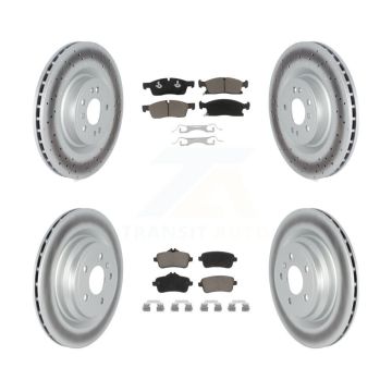 Front Rear Coated Brake Rotor & Ceramic Pad Kit For Mercedes-Benz GLE400 With AMG Package KGC-102158