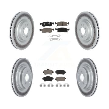 Front Rear Coated Brake Rotor & Ceramic Pad Kit For Mercedes-Benz GLE400 With AMG Package KGC-102159