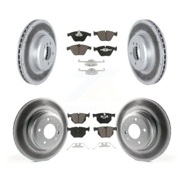 Front Rear Coated Disc Brake Rotors & Ceramic Pad Kit For 2012 BMW 335i Convertible/Coupe KGC-102162