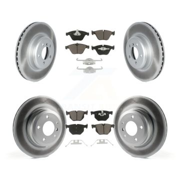Front Rear Coated Disc Brake Rotors & Ceramic Pad Kit For 2012 BMW 335i Convertible/Coupe KGC-102163