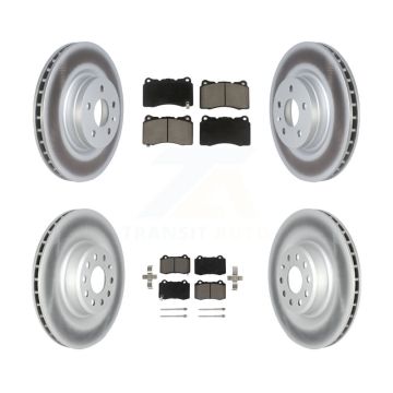 Front Rear Coated Disc Brake Rotors And Ceramic Pads Kit For 2016 Tesla S From 04 16 KGC-102168