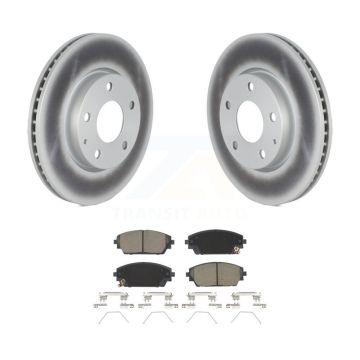 Front Coated Disc Brake Rotors And Ceramic Pads Kit For Mazda 3 Sport FWD KGC-102186