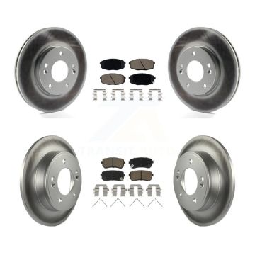 Front Rear Coated Disc Brake Rotors And Ceramic Pads Kit For Hyundai Kona Kia Seltos KGC-102193
