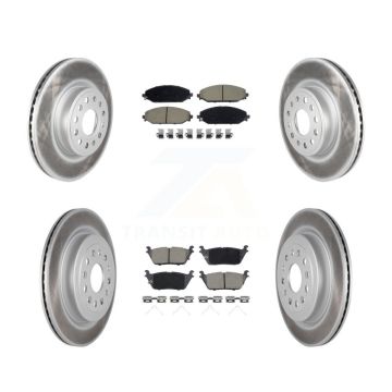 Front Rear Coated Disc Brake Rotors And Ceramic Pads Kit For Ram 1500 KGC-102195
