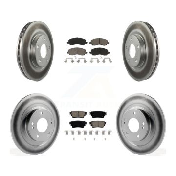 Front Rear Coated Disc Brake Rotors And Ceramic Pads Kit For Mitsubishi Outlander KGC-102196