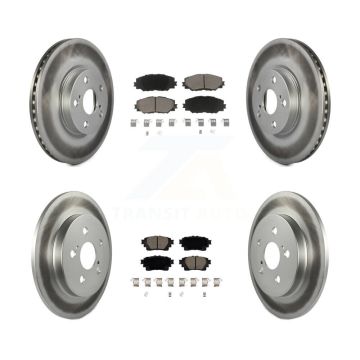 Front Rear Coated Disc Brake Rotors And Ceramic Pads Kit For 2019 Toyota Corolla 1.8L KGC-102204