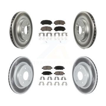 Front Rear Coated Disc Brake Rotors And Ceramic Pads Kit For Nissan Qashqai Rogue Sport KGC-102205