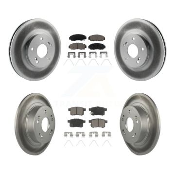 Front Rear Coated Disc Brake Rotors And Ceramic Pads Kit For Honda Accord Acura TSX KGC-102206