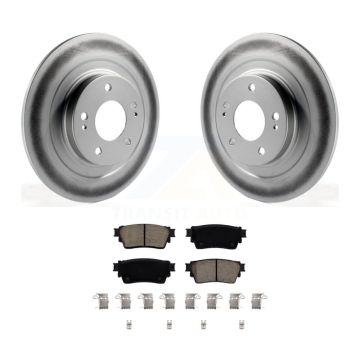 Rear Coated Disc Brake Rotors Ceramic Pad Kit For Mitsubishi Outlander Eclipse Cross PHEV KGC-102217