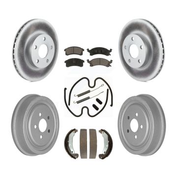 Front Rear Coat Disc Brake Rotor Ceramic Pad Drum Kit (7Pc) For Pontiac Sunfire Chevrolet KGC-102218