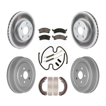 Front Rear Coated Disc Brake Rotors Ceramic Pad And Drum Kit (7Pc) For Chevrolet Cavalier KGC-102219