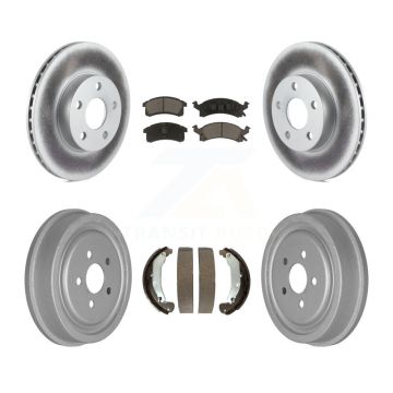 Front Rear Coated Brake Rotor Ceramic Pad Drum Kit For Pontiac Sunfire Chevrolet Cavalier KGC-102220
