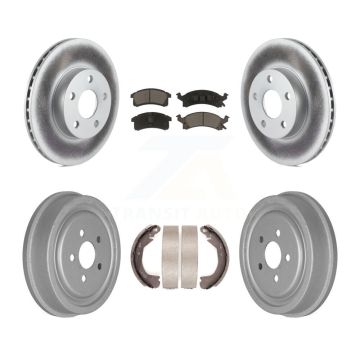 Front Rear Coated Disc Brake Rotors Ceramic Pads And Drum Kit For Chevrolet Cavalier KGC-102221