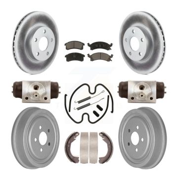 Front Rear Coated Disc Brake Rotors Ceramic Pad And Drum Kit (9Pc) For Chevrolet Cavalier KGC-102223