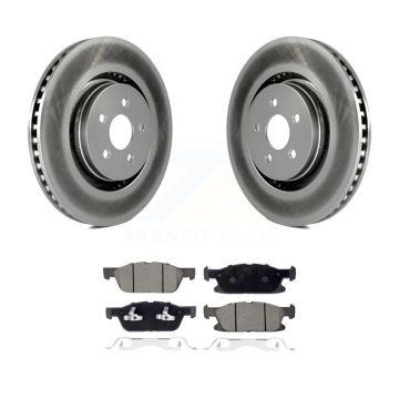 Front Coat Brake Rotor Ceramic Pad Kit For 19-23 Lincoln Nautilus With Vented Rear Rotors KGC-102225