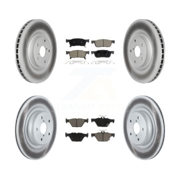 Front Rear Coated Disc Brake Rotors And Ceramic Pads Kit For 2019-2024 Subaru Ascent KGC-102231