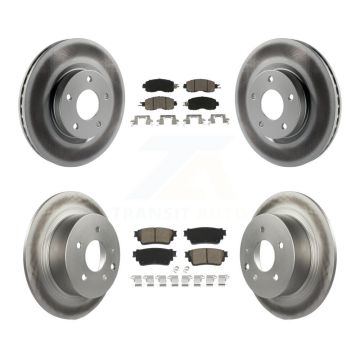 Front Rear Coated Brake Rotor Ceramic Pad Kit For Nissan Altima With Manual Parking KGC-102233