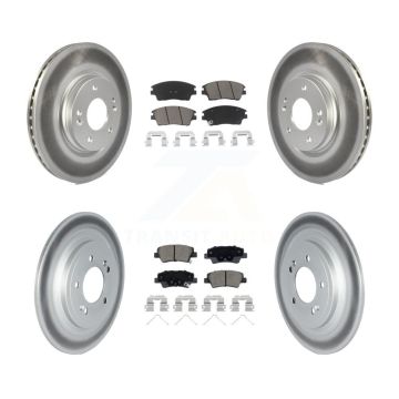 Front Rear Coated Disc Brake Rotors And Ceramic Pads Kit For Kia Sportage Hyundai Tucson KGC-102236